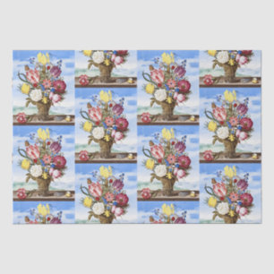 Papel De Seda Vida muerta floral de la Edad de Oro holandesa vin