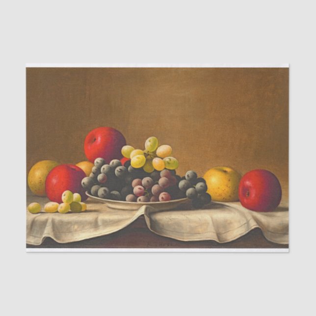 Papel De Seda Vida residual, manzanas, uvas, descomposición de f (Anverso)