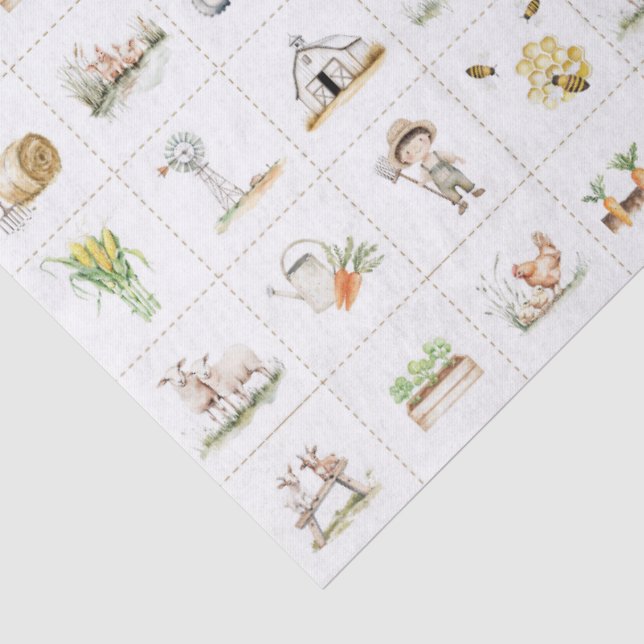 Papel De Seda Vida rural granja (Detalle)