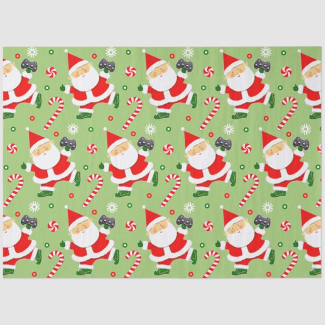 Papel De Seda Video Gamer Christmas Holiday Gift (Anverso)