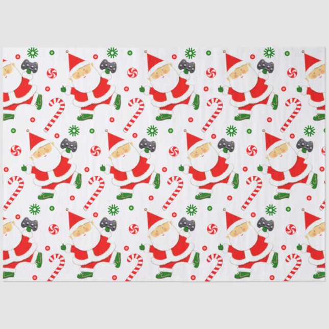 Papel De Seda Video Gamer Christmas Holiday Gift (Anverso)