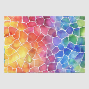 Papel De Seda Vidrio con manchas de arco iris acuático
