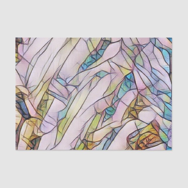 Papel De Seda Vidrio con manchas de arcoiris (Anverso)