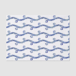 Papel De Seda Vidrio del mar - ondas del azul