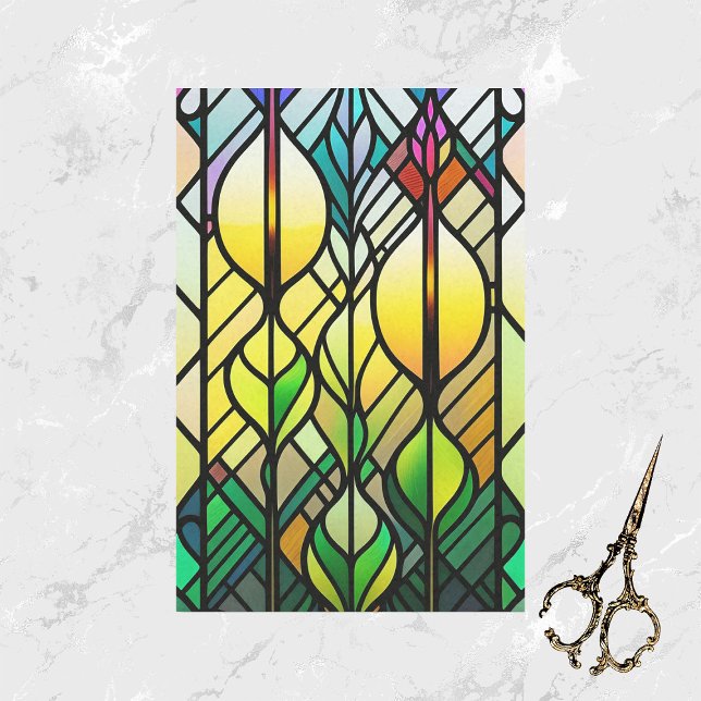 Papel De Seda Vidrio manchado de Ilustracion colorido (Subido por el creador)