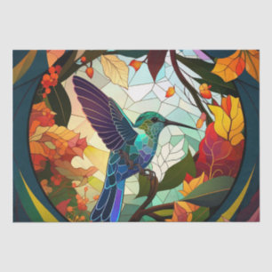 Papel De Seda Vidrio Manchado de Pájaro Humming