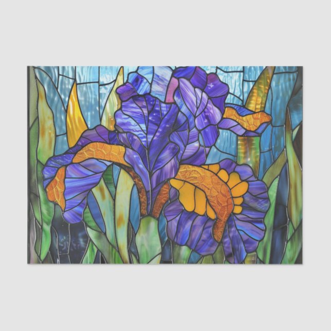 Papel De Seda Vidrio manchado Iris 2D (Anverso)