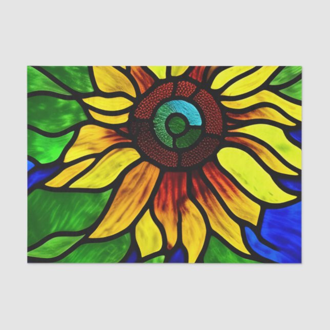 Papel De Seda Vidrio Rústico Con Aspecto De País Girasol (Anverso)
