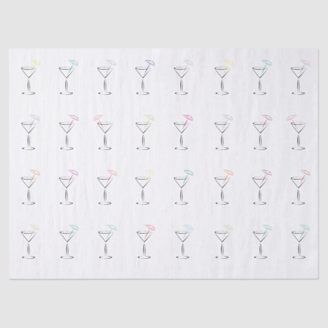 Papel De Seda Vidrios de moda frescos de Martini (Anverso)