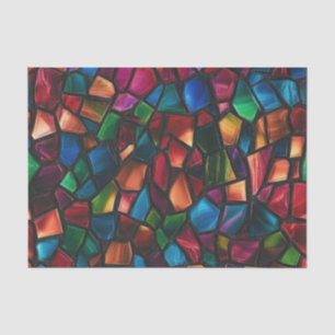 Papel De Seda Vidrioso Mosaico Colorido Tipo Gema