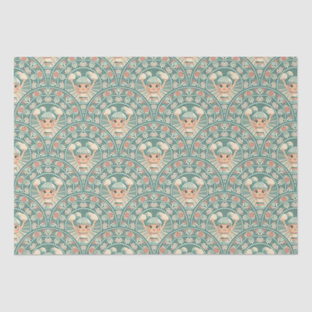 Papel De Seda Vieira Deco Retro Sage & Sand Cheerhead (Anverso)