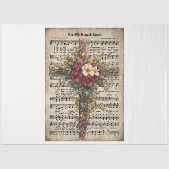 Papel De Seda Vieja cruz asaltada de navidades (Anverso)