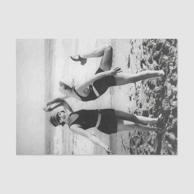 Papel De Seda Viejas damas de los años 20 en la playa (Anverso)