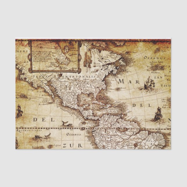 Papel De Seda viejo fiesta de mapas de cosecha (Anverso)