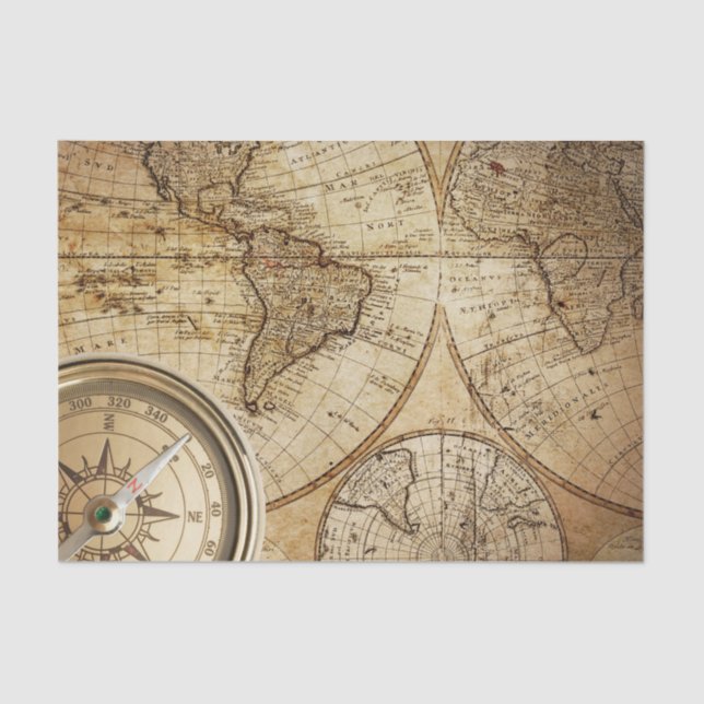 Papel De Seda viejo fiesta de mapas de cosecha (Anverso)