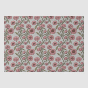 Papel De Seda Viejo Jardín Botánico de Flores Rosa