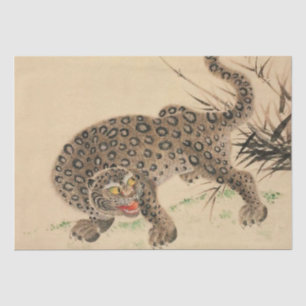 Papel De Seda Viejo pergamino de leopardo visto japonés