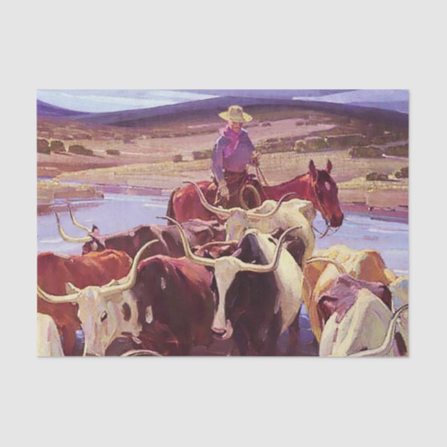 Papel De Seda "Viejo Texas" por W Herbert Dunton (Anverso)