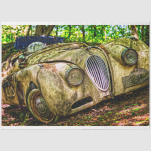 Papel De Seda Viejo vagón Jaguar Vintage 20x30 Decoupage