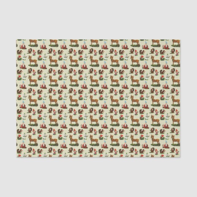 Papel De Seda Viejo venado navideño venado de Santa Snowman (Anverso)