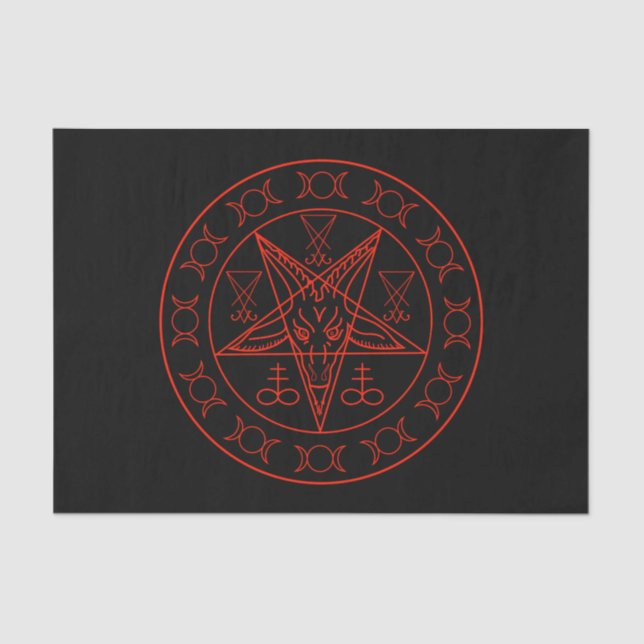 Papel De Seda Vigilia de la triple luna de Baphomet y sigilia de (Anverso)