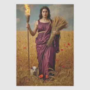 Papel De Seda Vigilia de otoño de Deméter: un retrato doloroso