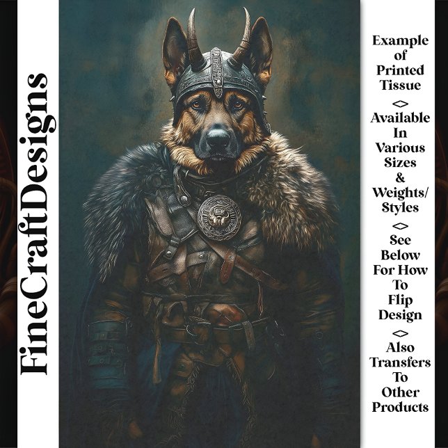 Papel De Seda Viking German Shepherd Dog Warrior BS1 Decoupage (Subido por el creador)