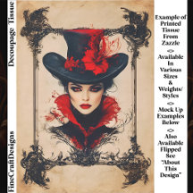 Villana Femme Fatale Gótica Vintage Decoupage FH8R