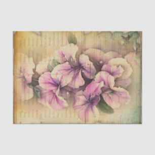 Papel De Seda Viñage Petunias Journal II