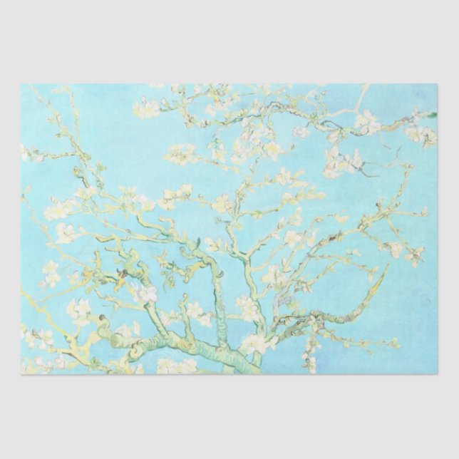 Papel De Seda Vincent Van Gogh Almond Blossoms : Aqua (Anverso)