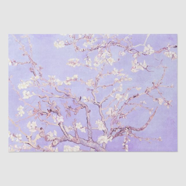 Papel De Seda Vincent Van Gogh Almond Blossoms : Lavender (Anverso)
