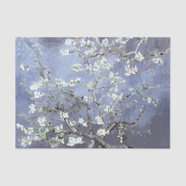 Papel De Seda Vincent Van Gogh Almond Blossoms Steel Blue (Anverso)