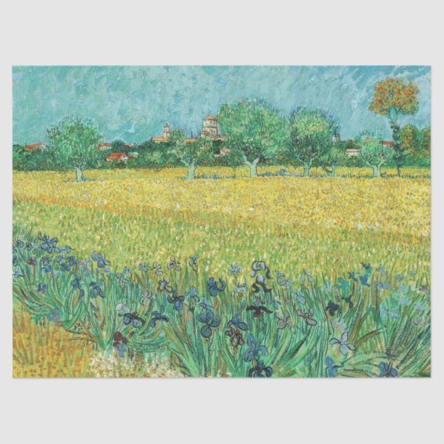 Papel De Seda Vincent van Gogh - Campo con irlandeses cerca de A (Anverso)