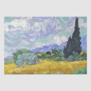 Papel De Seda Vincent Van Gogh - Campo de trigo con cipreses