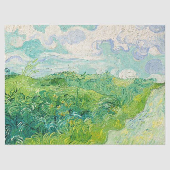 Papel De Seda Vincent van Gogh - Campo de Trigo Verde, Auvers (Anverso)