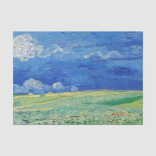 Papel De Seda Vincent van Gogh - Campos de trigo bajo nubes de t