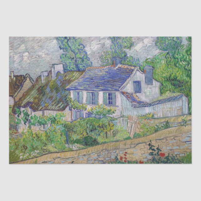 Papel De Seda Vincent van Gogh - Casas en Auvers (Anverso)