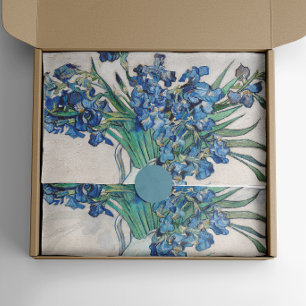 Papel De Seda Vincent Van Gogh Irises. Floral azul impresionista