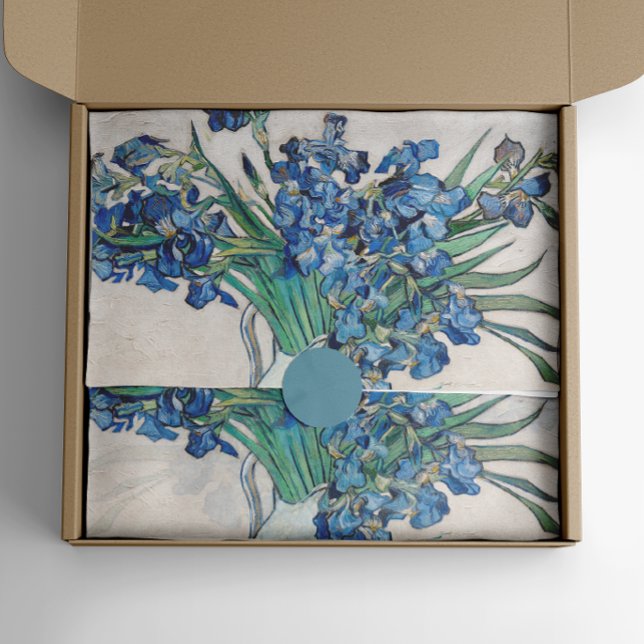 Papel De Seda Vincent Van Gogh Irises. Floral azul impresionista (Subido por el creador)