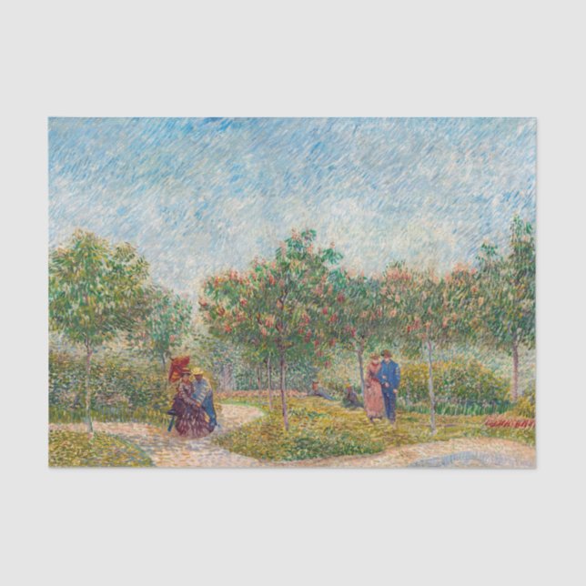 Papel De Seda Vincent van Gogh - Jardín en Montmarte con amantes (Anverso)