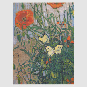 Papel De Seda Vincent van Gogh - Mariposas y Amapolas