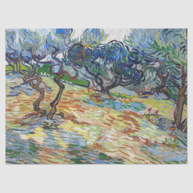 Papel De Seda Vincent van Gogh - Olivos: Cielo azul brillante (Anverso)