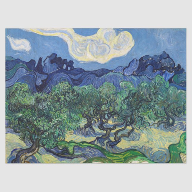 Papel De Seda Vincent van Gogh - Olivos con los Alpilles (Anverso)