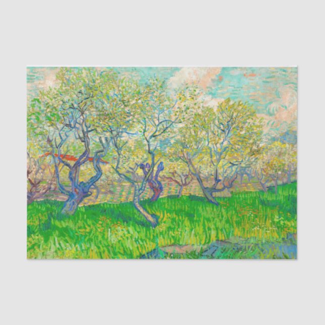 Papel De Seda Vincent van Gogh Orchard en Blossom (Anverso)