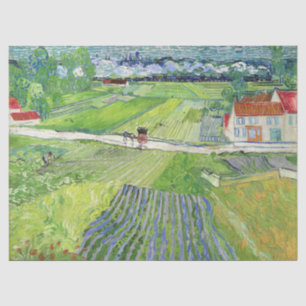 Papel De Seda Vincent van Gogh - Paisaje con Carruaje y Tren