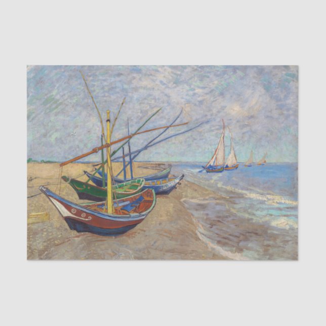 Papel De Seda Vincent van Gogh - Pescadores en la playa (Anverso)