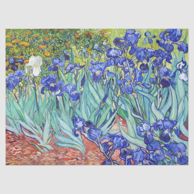 Papel De Seda Vincent Van Gogh pintando Lirios (Anverso)