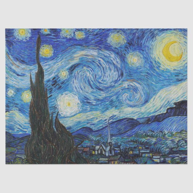 PAPEL DE SEDA: VINCENT VAN GOGH : STARRRY NOCHE (Anverso)