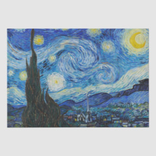 Papel De Seda Vincent Van Gogh Starry Night Blue Yellow