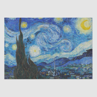 Papel De Seda Vincent Van Gogh Starry Night Blue Yellow